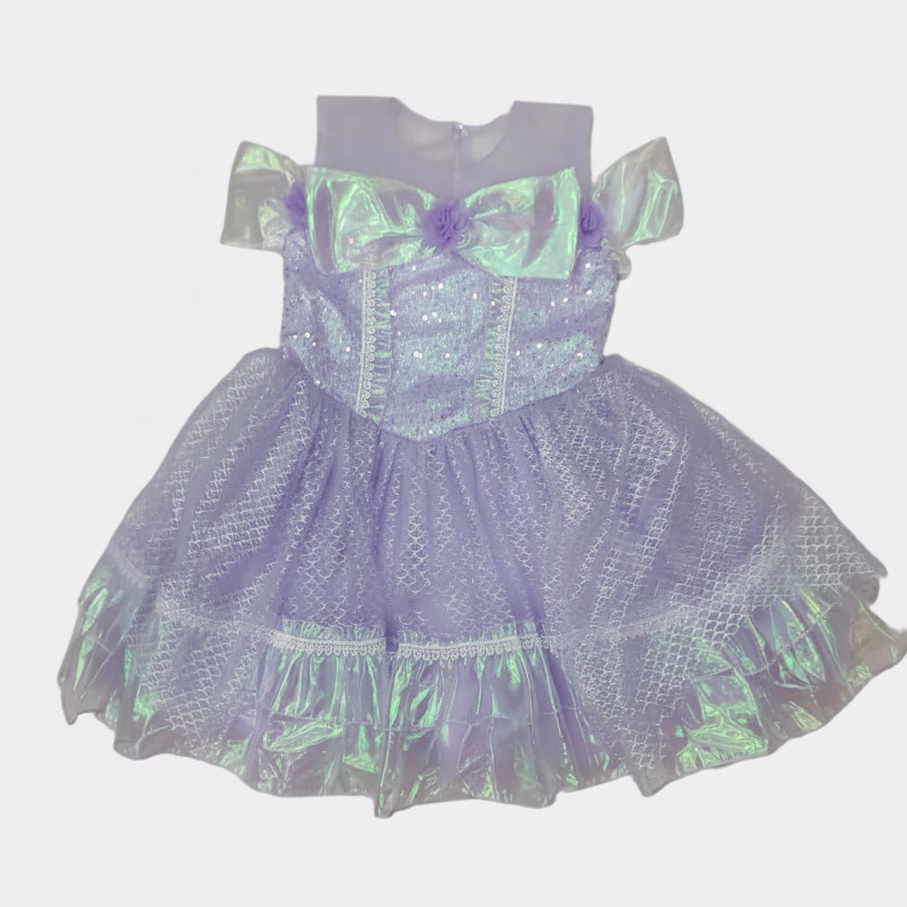 Iridescent purple dress on a white background