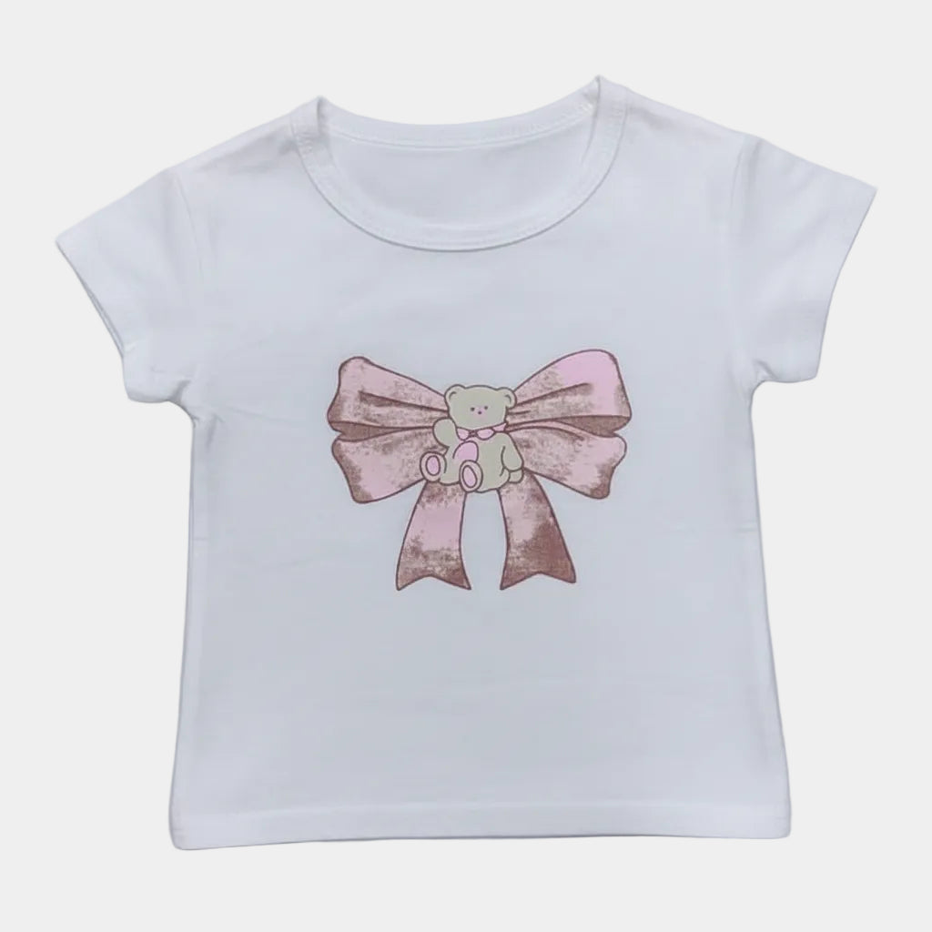Girl Bow Sticker Shirt