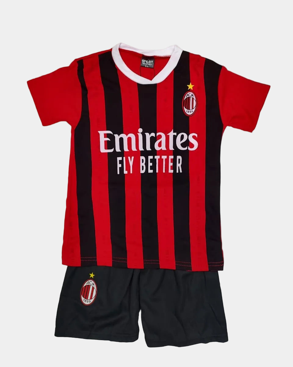 Red and black sports jersey with Emirates branding on a white background