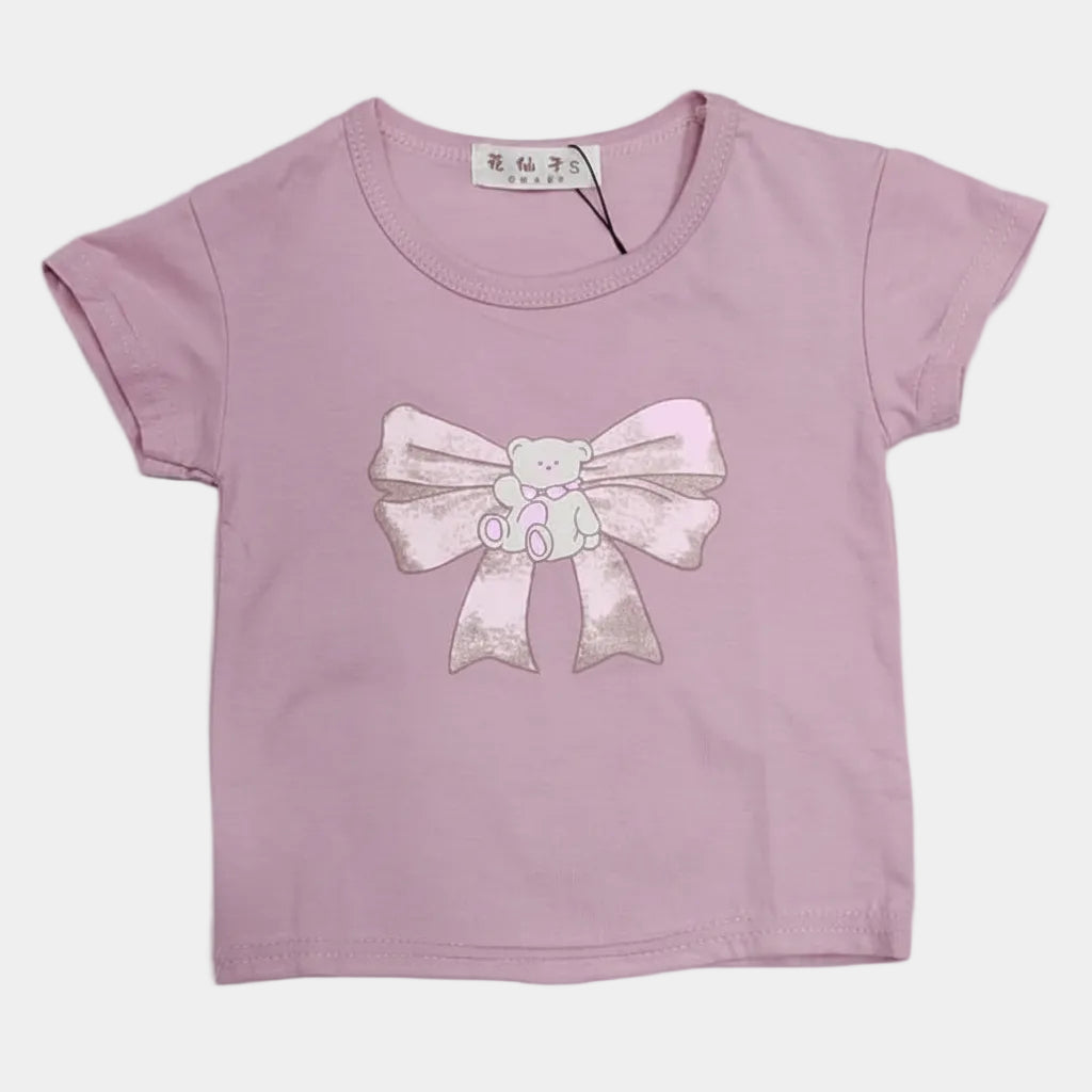 Girl Bow Sticker Shirt
