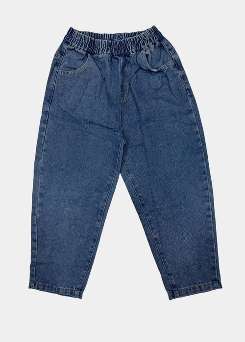 Blue jeans on a white background